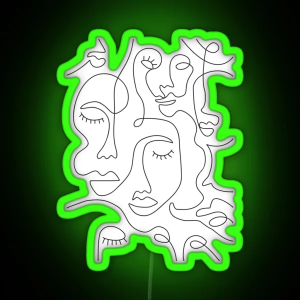 Abstract Faces RGB Neon Sign