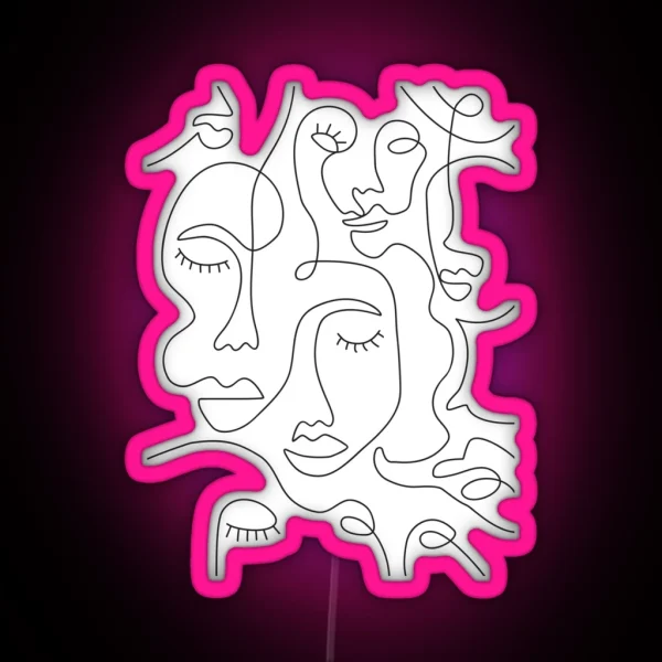 Abstract Faces RGB Neon Sign