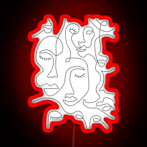 Abstract Faces RGB Neon Sign