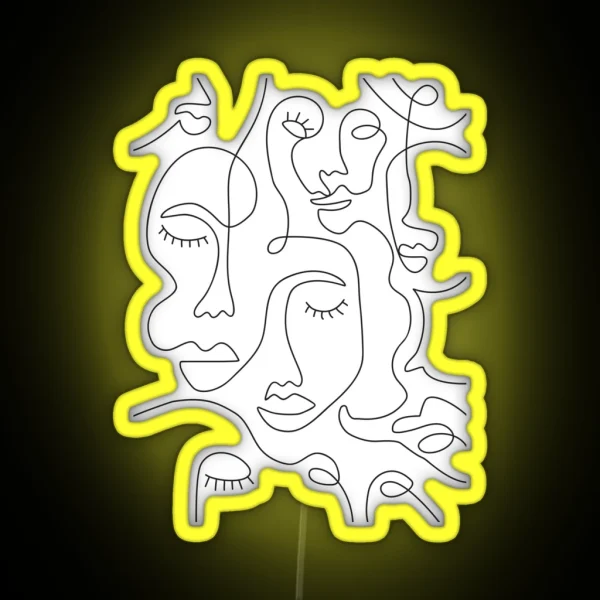 Abstract Faces RGB Neon Sign