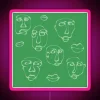 Dazzling abstract face designs on vibrant RGB LED display artwork