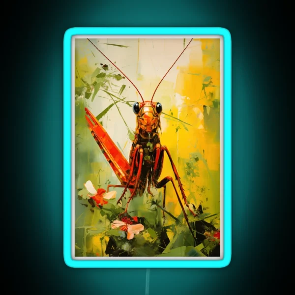 Abstract Grasshopper Painting RGB Neon Sign
