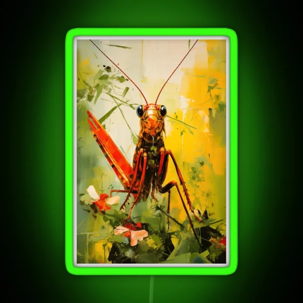 Abstract Grasshopper Painting RGB Neon Sign