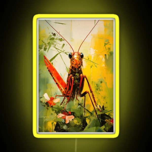 Abstract Grasshopper Painting RGB Neon Sign