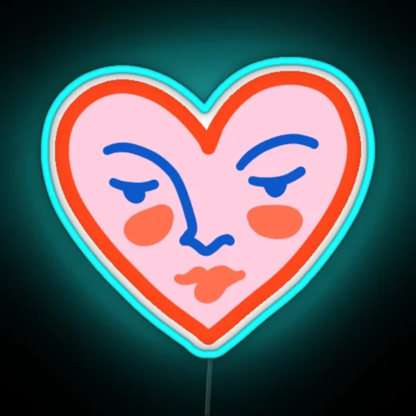 Abstract Heart Face RGB Neon Sign