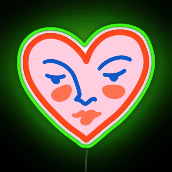 Abstract Heart Face RGB Neon Sign