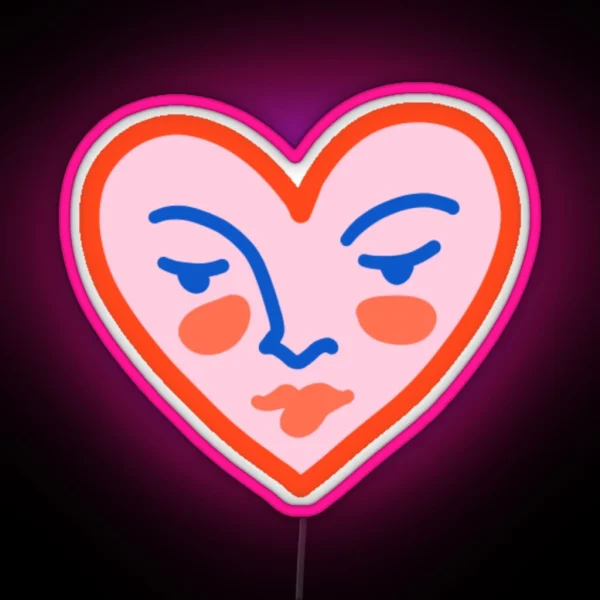 Abstract Heart Face RGB Neon Sign