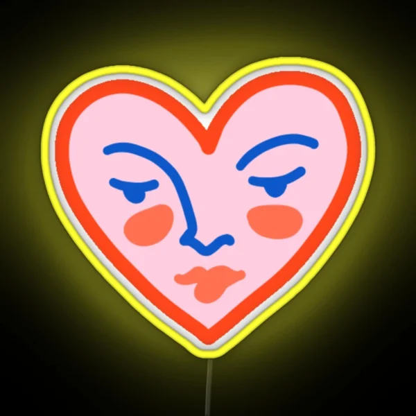 Abstract Heart Face RGB Neon Sign