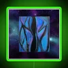 Galactic Blue Neon Light Sign with Cosmic Artistic Design Accents