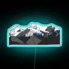 Vibrant abstract mountain scenery with neon snow capped peaks illustration