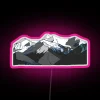 Vibrant abstract mountain scenery with snow capped peaks LED display