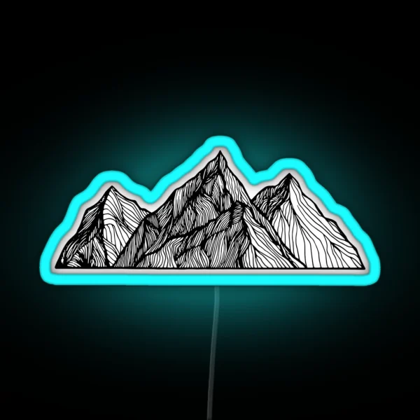 Abstract Mountain Scene RGB Neon Sign