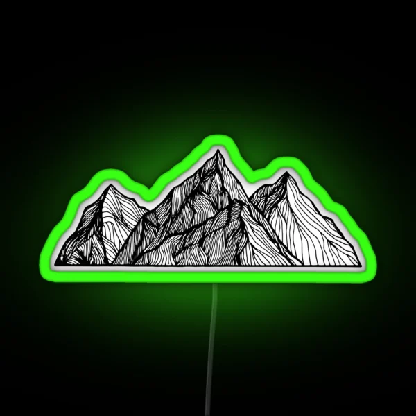Abstract Mountain Scene RGB Neon Sign
