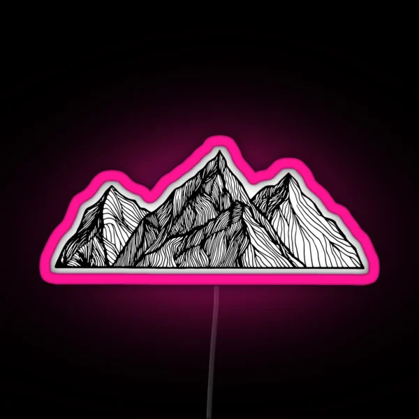 Abstract Mountain Scene RGB Neon Sign