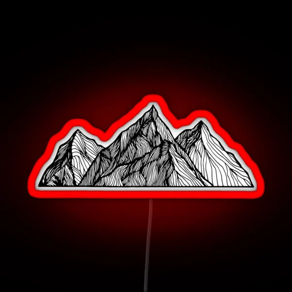 Abstract Mountain Scene RGB Neon Sign