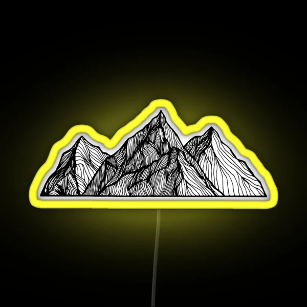 Abstract Mountain Scene RGB Neon Sign