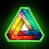 Vibrant abstract multi-color neons cubism art wall decorative lighting.