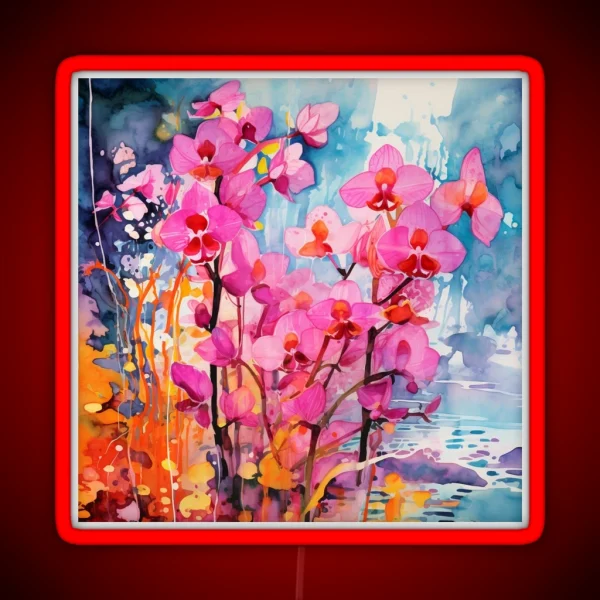 Abstract Orchid Beauty Watercolor Art For RGB Neon Sign