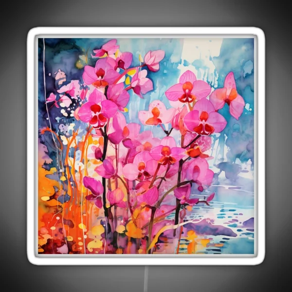 Abstract Orchid Beauty Watercolor Art For RGB Neon Sign