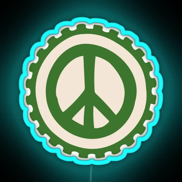 Abstract Peace Icon RGB Neon Sign