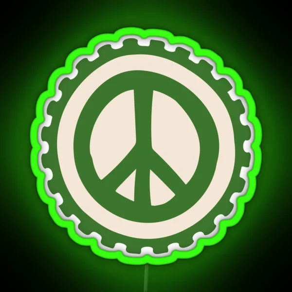 Abstract Peace Icon RGB Neon Sign