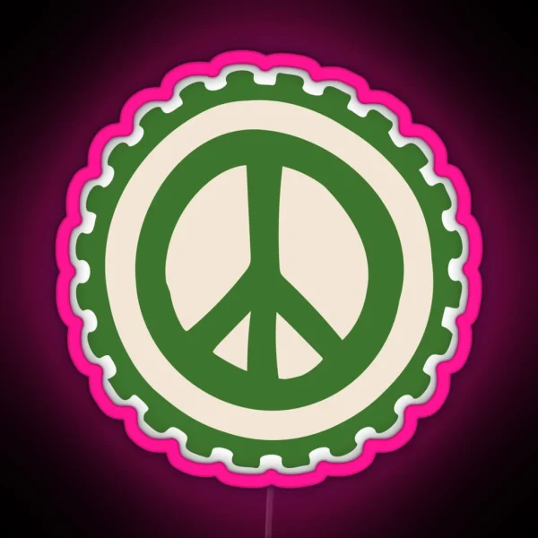 Abstract Peace Icon RGB Neon Sign