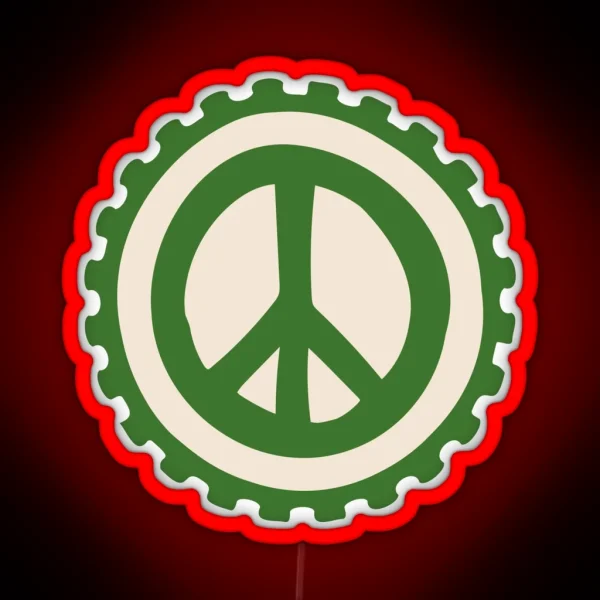 Abstract Peace Icon RGB Neon Sign