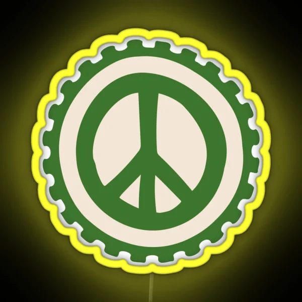 Abstract Peace Icon RGB Neon Sign