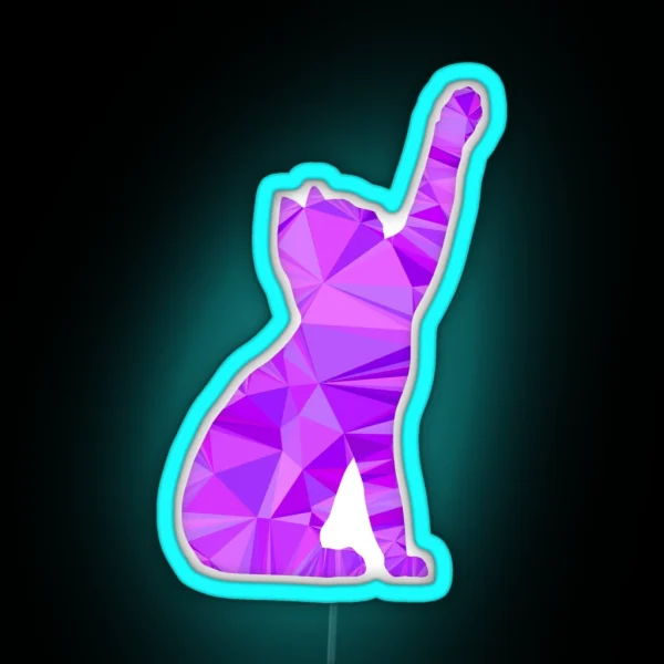 Abstract Purple Cat RGB Neon Sign