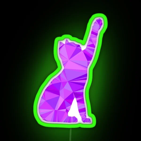 Abstract Purple Cat RGB Neon Sign