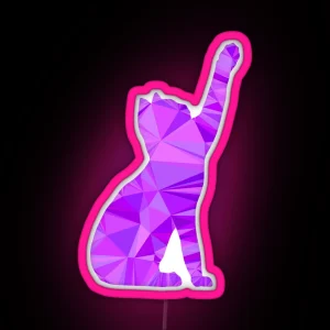 Abstract Purple Cat RGB Neon Sign