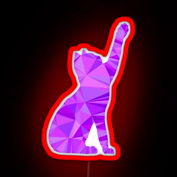 Abstract Purple Cat RGB Neon Sign