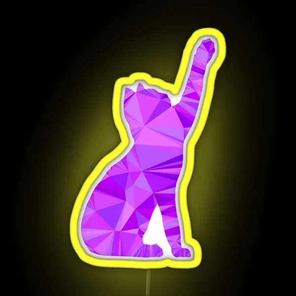 Abstract Purple Cat RGB Neon Sign