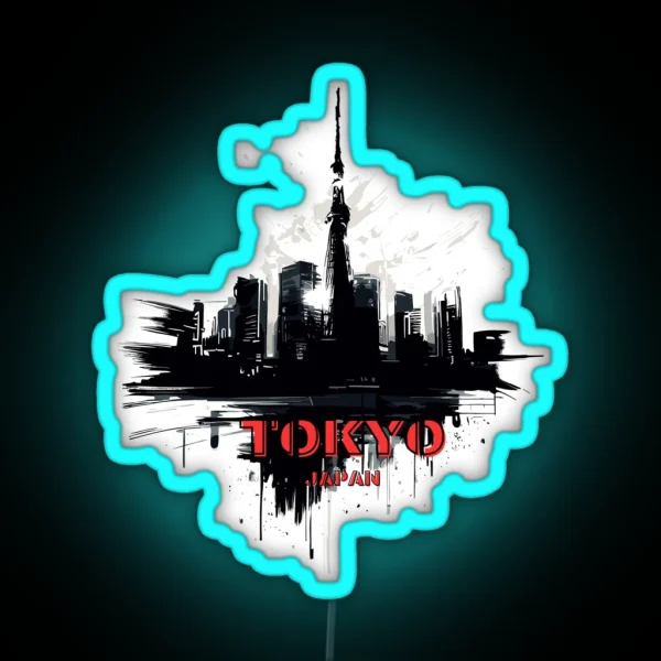 Abstract Tokyo Japan Cityscape RGB Neon Sign