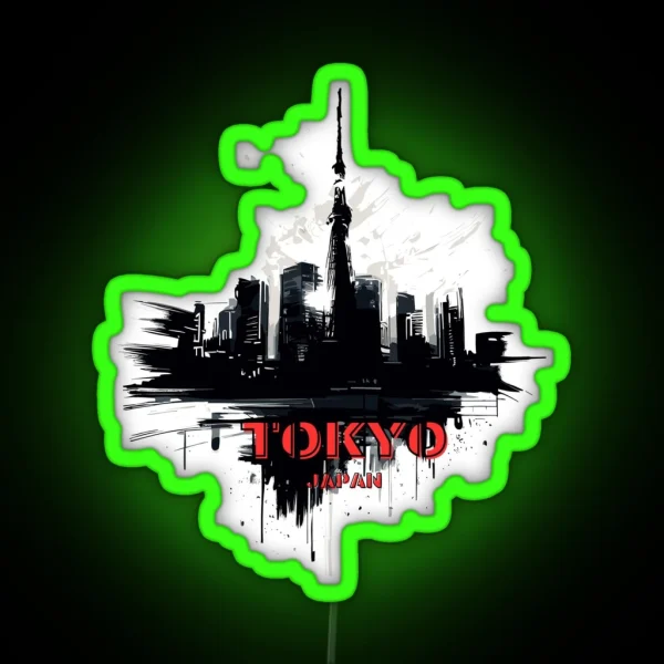 Abstract Tokyo Japan Cityscape RGB Neon Sign