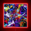Vibrant abstract chaos neon sign with RGB LED illumination