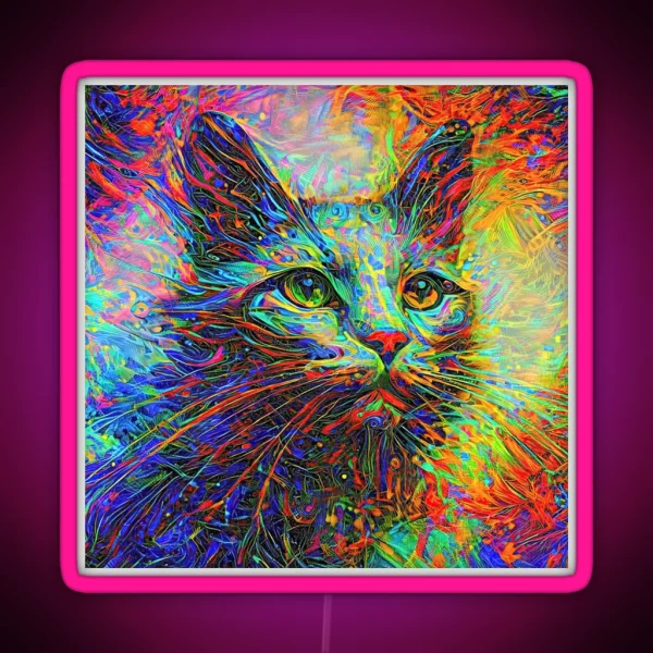 Abstractions Of Abstract Abstraction Of Cat Deepdream 2300314581025 RGB Neon Sign