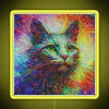 DeepDream-inspired Cat Neon Sign with Vibrant RGB LED Display Colors