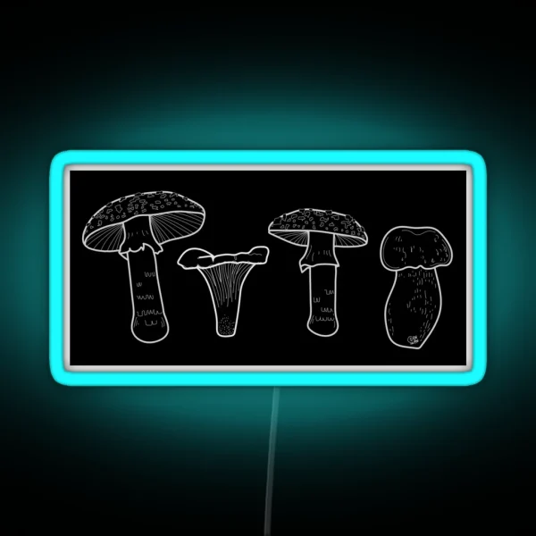 ACAB Mushrooms Amanita Chanterelle Amanita Bolete RGB Neon Sign