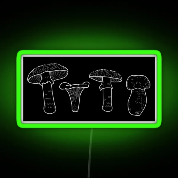 ACAB Mushrooms Amanita Chanterelle Amanita Bolete RGB Neon Sign