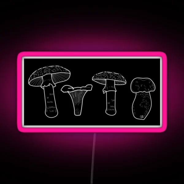 ACAB Mushrooms Amanita Chanterelle Amanita Bolete RGB Neon Sign