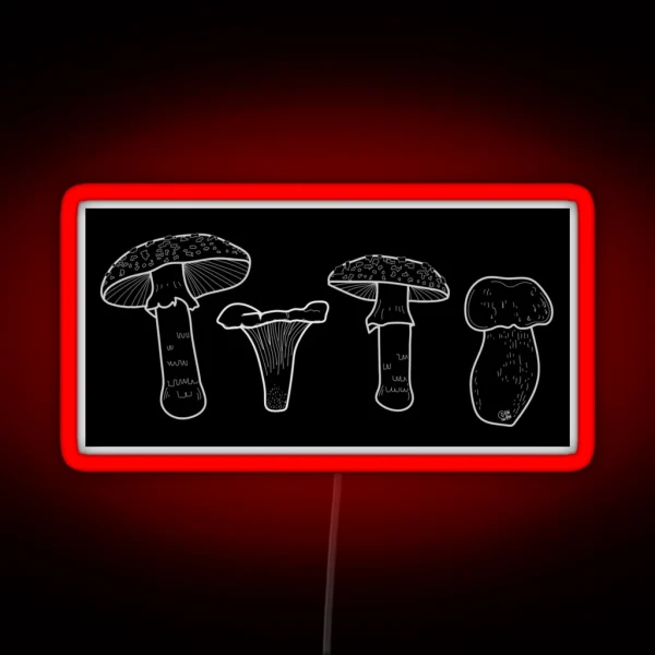 ACAB Mushrooms Amanita Chanterelle Amanita Bolete RGB Neon Sign