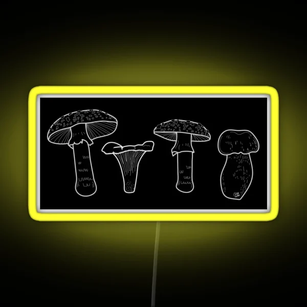 ACAB Mushrooms Amanita Chanterelle Amanita Bolete RGB Neon Sign