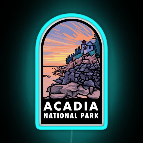 Acadia National Park Badge RGB Neon Sign