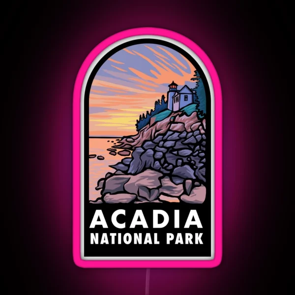 Acadia National Park Badge RGB Neon Sign