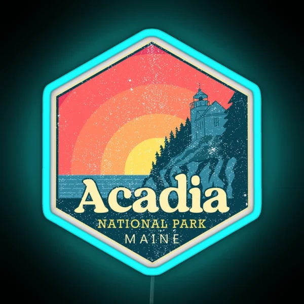 Acadia National Park Maine RGB Neon Sign