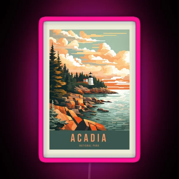 Acadia National Park RGB Neon Sign