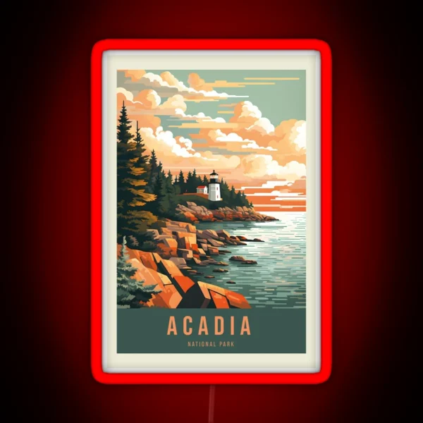 Acadia National Park RGB Neon Sign