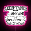 Acceptance as the ultimate truth in bold RGB neon typography
