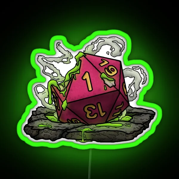 Acid Pit Natural 1 Tabletop RPG Gaming Dice RGB Neon Sign